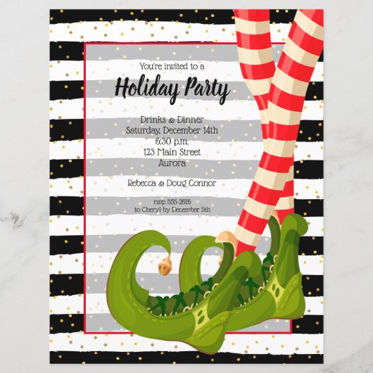 Papier Elf Legs Noël Budget Invitations (Devant)