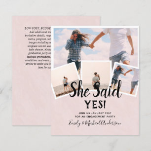 Papier Elle a dit oui ! ANNONCE DE FIANÇAILLES PHOTO Invi