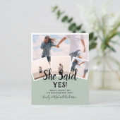 Papier Elle A Dit Oui ! INVITATION FIANÇAILLES PHOTO (Debout devant)
