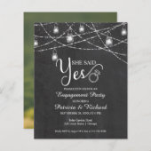 Papier Elle A Dit Oui Rustique Engagement Party Invitatio (Devant / Derrière)