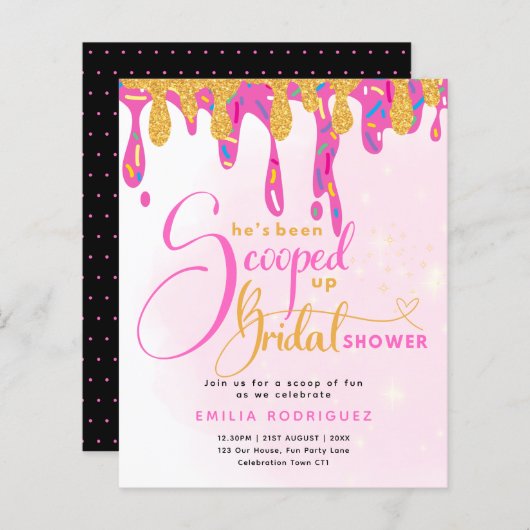Papier Elle a été prise en glace mariage Shower (Devant / Derrière)