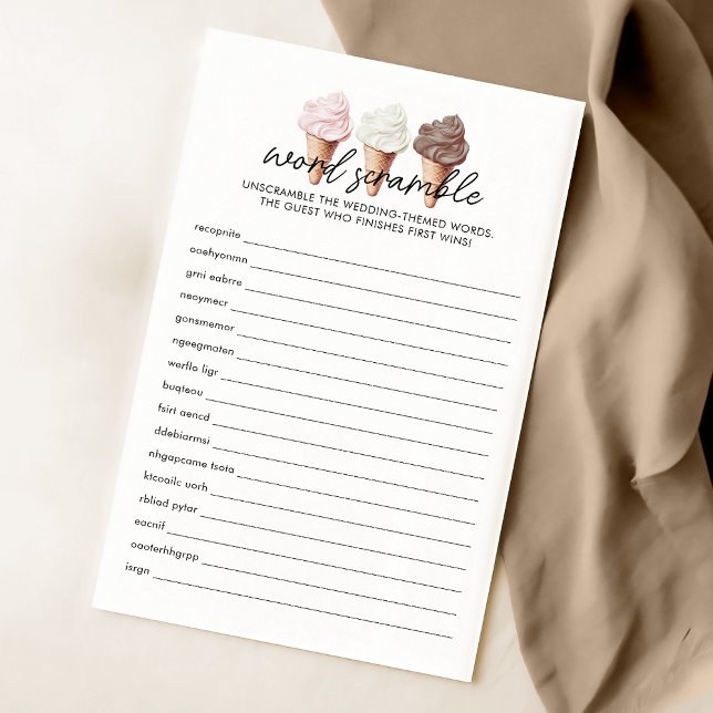 Papier Elle a été récupérée Douche Word Scramble Jeu (Créateur téléchargé)