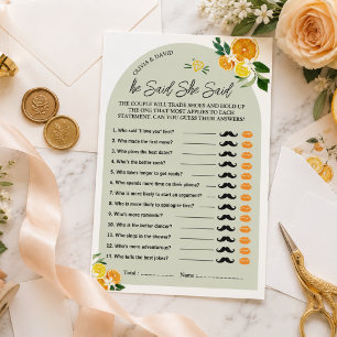 Papier Elle a trouvé ses jeux de baby shower de mariage