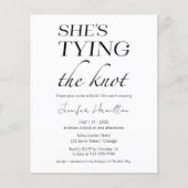 Papier Elle noue le noeud | Fête des mariées noire et bla (Devant)