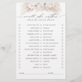 Papier Elle Préférerait Pampas Grass Fête des mariées Jeu