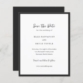 Papier Elle Simple mariage moderne Enregistrer la date (Devant / Derrière)