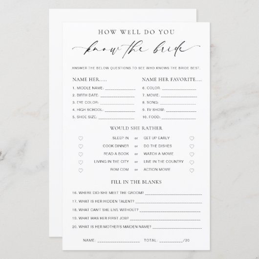 Papier Ellesmere Comment Bien Connaissez-Vous Le Jeu De M (Devant / Derrière)