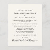Papier Elopement budgétaire avec Invitation de réception  (Dos)