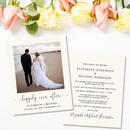 Papier Elopement budgétaire avec Invitation de réception 