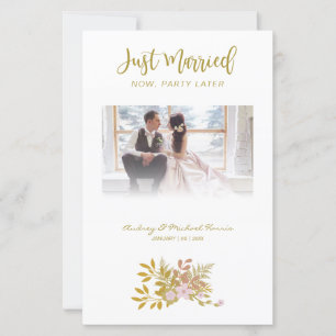 Papier Elopement budgétaire Mariage photo élégant floral