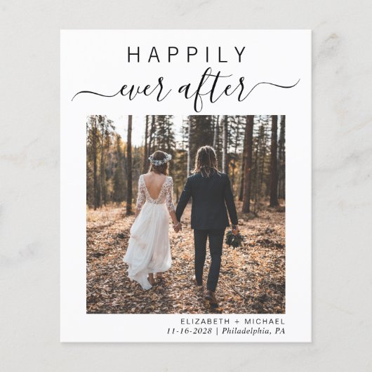Papier Elopement Heureux Jamais après le Faire-part Maria (Devant)