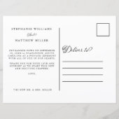 Papier Elopement Nous Avons Lié Le Knot Mr & Mrs Peach Ca (Dos)