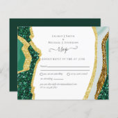 Papier Emerald Agate Gold Wedding Budget RSVP (Devant / Derrière)