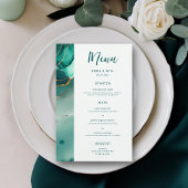 Papier Emerald Gold Waves Elégant Mariage plage