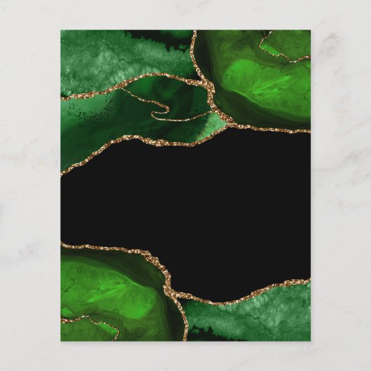 Papier Emerald Green Agate Mariage du budget (Dos)