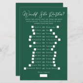 Papier Emerald Green aimerait qu'elle préfère le jeu de F (Devant / Derrière)