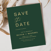 Papier Emerald Green Elegant Enregistrer la date minimali