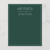 Papier Emerald Green Faire-part de mariage (Dos)