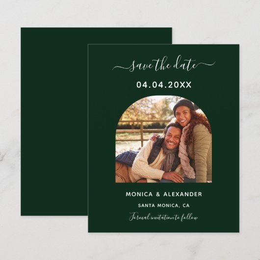 Papier Emerald green photo arch mariage Enregistrer la da (Devant / Derrière)