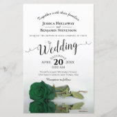 Papier Emerald Green Rose Faire-part de mariage BUDGET (Devant)