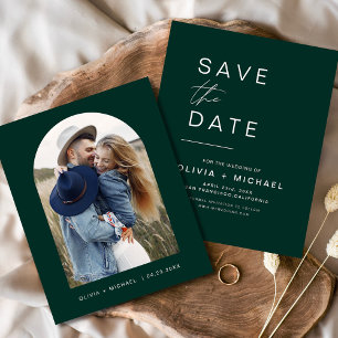 Papier Emerald Green Save the Date Photo Faire-part