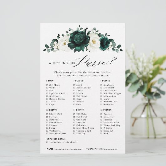 Papier Emerald Greenery Eucalyptus Fête des mariées Jeu (Debout devant)