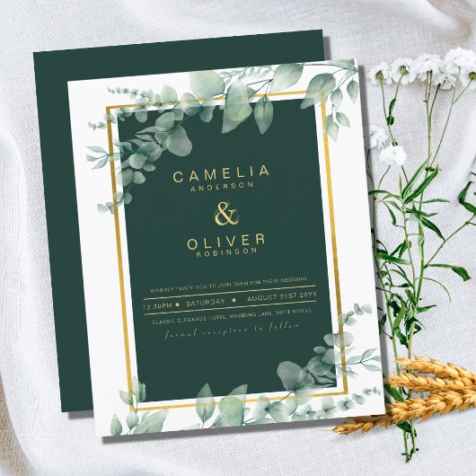 Papier Emerald Greenery Mariage Botanical Nature Invitati