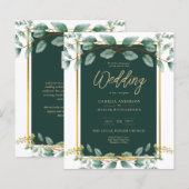 Papier Emerald Greenery Mariage Botanical Nature Invitati (Devant / Derrière)