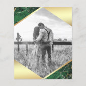 Papier Emerald Marble Photo Budget Faire-part de mariage (Dos)