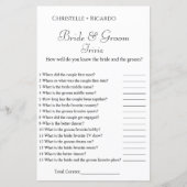 Papier Emerald mariée & mariée trivia jeu de douche de nu (Devant)