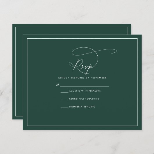 Papier Emerald RSVP (Devant / Derrière)