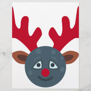 Papier emoji de renne de noël lune