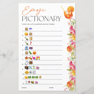 Papier Emoji Pictionary Bridal Shower Game Spritz Citrus