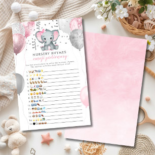 Papier Emoji Pictionary Girl Elephant Baby shower jeu