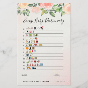 Papier Emoji Pictionary   Jeu Baby shower