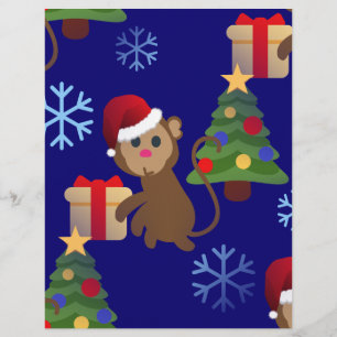 Papier emoji singe de noël