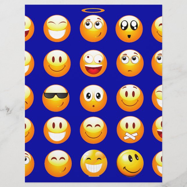Papier emojis bleu foncé (Devant)