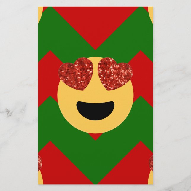 Papier émoticône de coeur de noël (Devant)