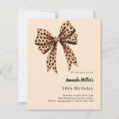 Papier Empreinte de léopard arc brun beige invitation d'a (Devant)