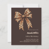 Papier Empreinte de léopard arc-brun invitation d'anniver (Devant)