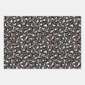 Papier Empreinte de léopard Rose Gris Beige Pêche (Devant 3)