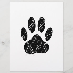 Papier Empreinte de patte Chien Noir Avec Flouris Blanc
