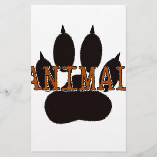 Papier Empreinte de patte d'animal noir