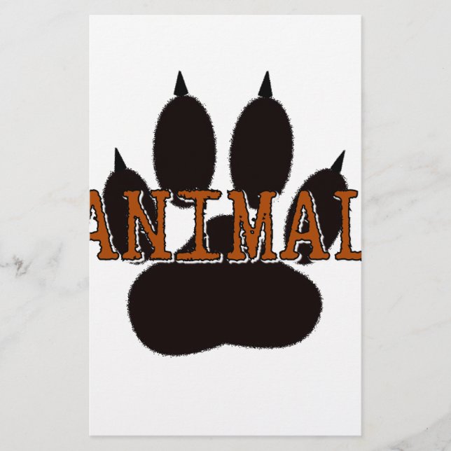 Papier Empreinte de patte d'animal noir (Devant)
