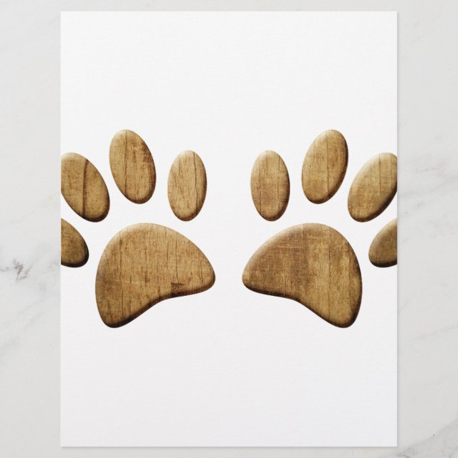 Papier Empreinte de patte de chien de bois (Devant)