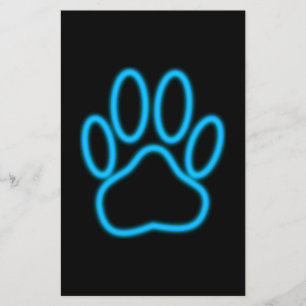Papier Empreinte de patte de chien de Néon Bleu