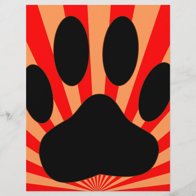 Papier Empreinte de patte de chien radiant (Devant)