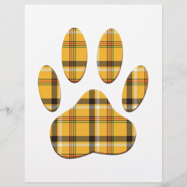Papier Empreinte de patte de chien Tartan (Devant)