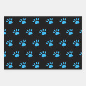 Papier Empreinte de patte (noir et bleu) (Devant)