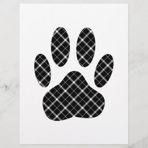 Papier Empreinte de patte Tartan Noir Et Blanc